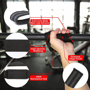 1Pair Lifting Wrist Straps for Weightlifting -  Power Cotton Wrist Wraps to Lift Heavier with a Silicone Grip - Deadlift Straps