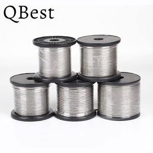 QBest 5m/10m 0.8-4mm Diameter 7X7 7X19 Structure 304 stainless steel wire rope thin cable softer fishing lifting cable