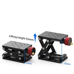 High Precise Z-Axis Manual Lift Platform 120x80 Aluminum Alloy Lifting Table 55mm Optical Sliding Lifting Displacement Platform