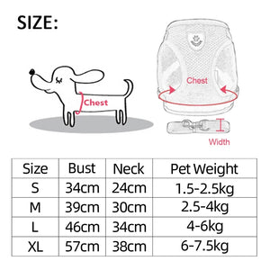 Breathable Cat Harness Leash Set Adjustable Puppy Cats Harness Vest Kitten Collar Necklace Small Dog Chest Strap Pet Accessories