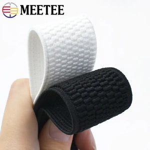 Meetee 1-5Meters 25-100mm Black White Elastic Band Stretch Strap Webbing Belt DIY Clothing Garment Sewing Crafts Accessories