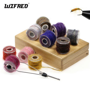 WIFREO 1pc Leech Yarn Synthetic Dirty Bug Yarn Mottled Dubbing Rope Fibrous Buggy Thread Line Caddis Shrimp Fly Tying Material