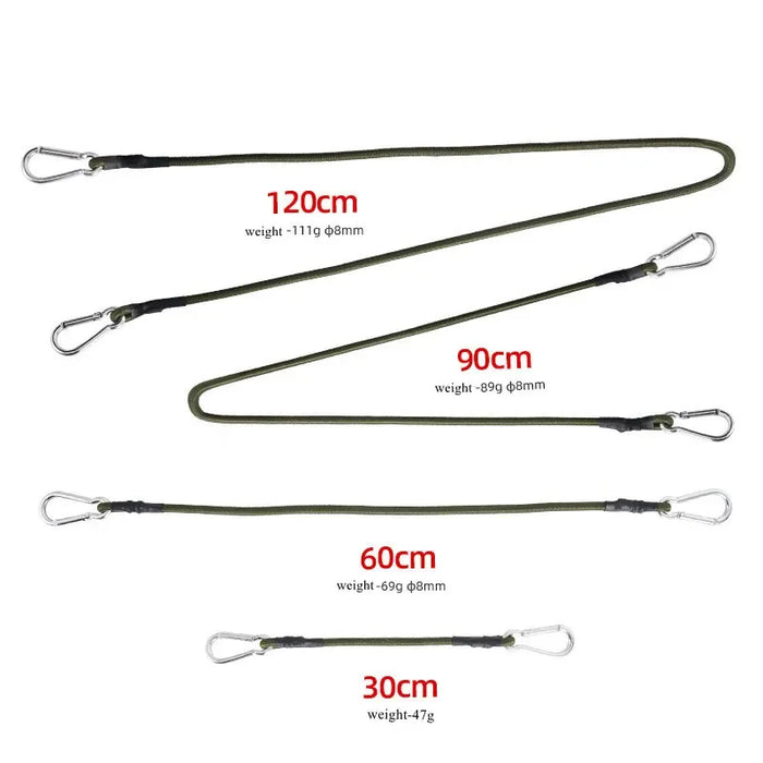 30/60/90/120cm Carabiner Elastic Rope Outdoor Camping Luggage Strap Clothesline Stretch Durable Multifunction Camping Equipment