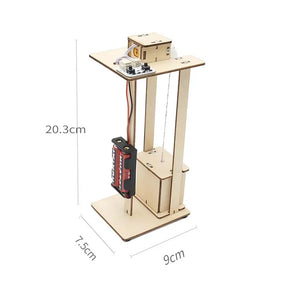 DIY Wooden Elevator Principle Science Toys Teenager Assembled Electric Lift Toys Experiment Material Kits for Kids Educational