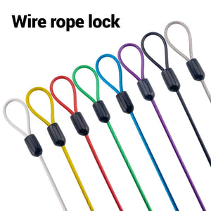 2mm Stainless Steel Wire Rope PVC Colored Coated Cable With Ring Safety Rope Fixing Hanging Sling Lanyard Bicycle Luggage Lock