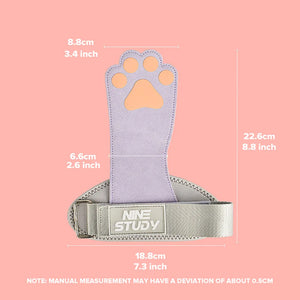 1Pair Cute Cat's Paw Gym Fitness Gloves Straps Grips Weight Power Belt Lifting Pads Workout Exercise Protection Cowhide Glove