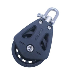 High Load Sheave Block with Lock Universal Head Single Pulley Swivel Shackle Sailboat Plain Bearing Block Rope Runner