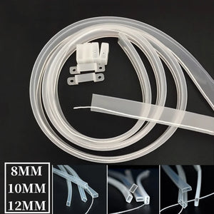 8/10/12mm Transparent LED Silicone Tube Waterproof Flexible Strip Light Channel Diffuser Rope End Cap Cover Rubber Hose Fittings