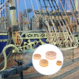 1set High Quality Wooden Model Ship Fittings Pulley Blocks Wooden Pulley Ship Model Building Kits Accessories