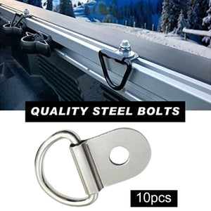 10Pcs D Rings Tie Down Anchors Ring Pull Hook Stainless Steel Lashing Ring Load Fit for Car Boat Cargo trailer Vehicles RV Van