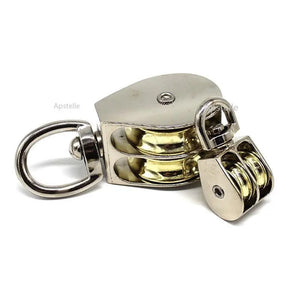 36/52/75mm DIY Mini Metal Stainless Steel 304 Single Double Wheel Swivel Rollers Block Loading Quality