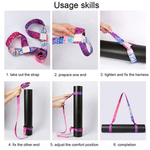 Yoga Mat Strap Belt Adjustable Sports Sling Shoulder Carry Strap Belt Exercise Stretch Gym Sports Fitness Elastic Yoga Belt