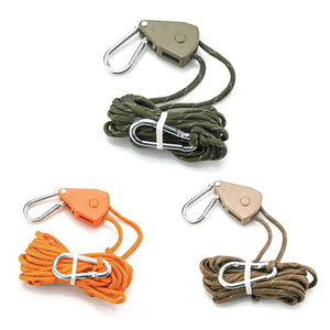 Tent Wind Rope Tensioner Adjustable Pulley with Carabiner Camping Hiking Outdoor Nylon Rope Rope Buckle Hook Lift Pulley