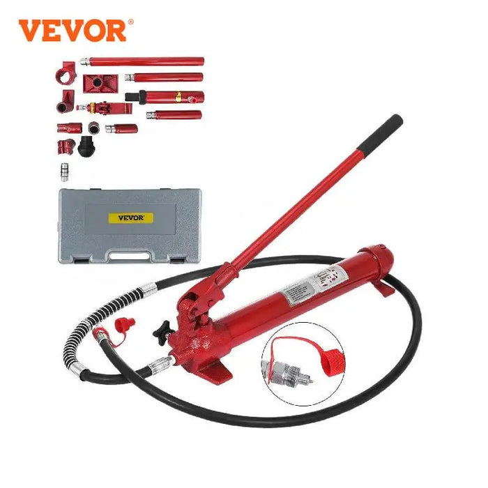 VEVOR 10 Ton Power Hydraulic Cylinder Jack 1.4M Oil Tube Autobody Frame Repair Kit 15PCS Truck Farm Lifting Jack Heavy Equipment