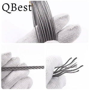 QBest 5m/10m 0.8-4mm Diameter 7X7 7X19 Structure 304 stainless steel wire rope thin cable softer fishing lifting cable