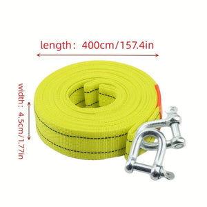 4 meters Heavy Duty 5 Ton Car Tow Cable Towing Pull Rope Strap Hooks Van Road Recovery U-hook Eagle Claw Hook