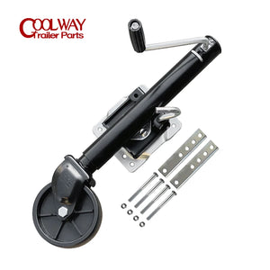 6 Inch Solid Wheel Sidewind Round Swivel Trailer Jack With Bolt On Capacity 540KG Jockey Wheel Boat RV Parts Accessories