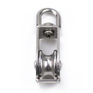 1PCS 304 Stainless Steel Pulley Marine Traction Single Lifting Pulley Blocks Material Handling Tools M15/20/25/32/50/75