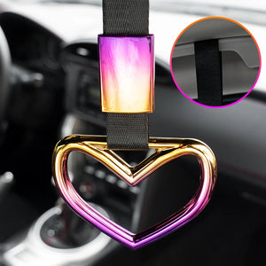 1pcs Colorful Car Tow Strap Tsurikawa Ring Heart JDM Train Bus Handle Hand Strap Styling Drift Charm Strap Auto Accessories